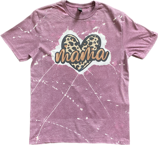 Mother's Day Gift - "Mama" Leopard Print Heart T-Shirt